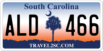 SC license plate ALD466