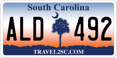 SC license plate ALD492