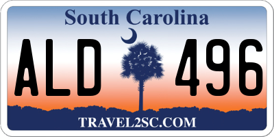 SC license plate ALD496