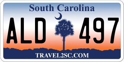 SC license plate ALD497