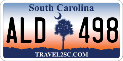 SC license plate ALD498
