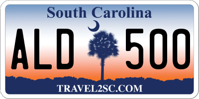 SC license plate ALD500