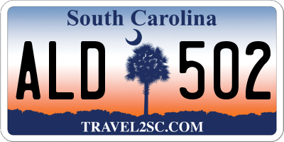 SC license plate ALD502