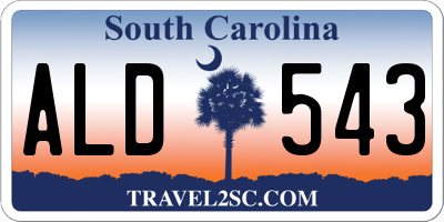 SC license plate ALD543