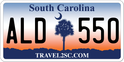 SC license plate ALD550