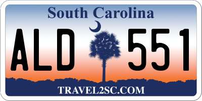 SC license plate ALD551