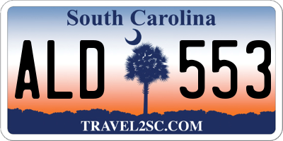 SC license plate ALD553