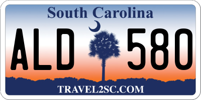 SC license plate ALD580