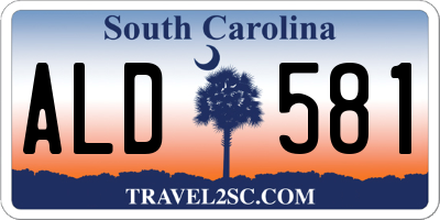 SC license plate ALD581