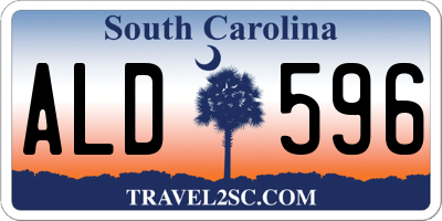 SC license plate ALD596