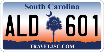 SC license plate ALD601