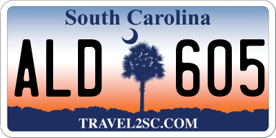 SC license plate ALD605