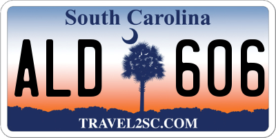 SC license plate ALD606
