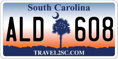 SC license plate ALD608