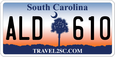 SC license plate ALD610