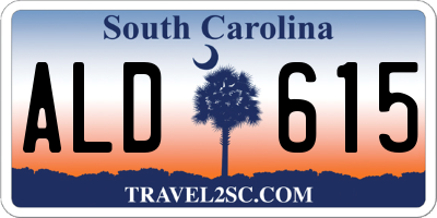 SC license plate ALD615