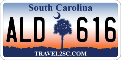 SC license plate ALD616