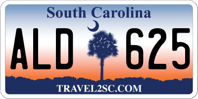 SC license plate ALD625