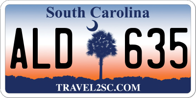 SC license plate ALD635