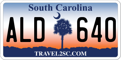 SC license plate ALD640