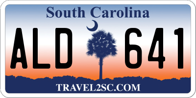 SC license plate ALD641