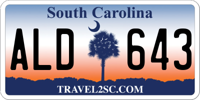 SC license plate ALD643