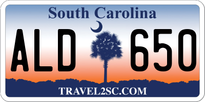 SC license plate ALD650