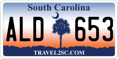 SC license plate ALD653