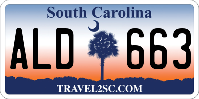 SC license plate ALD663