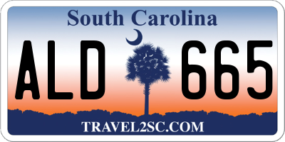SC license plate ALD665