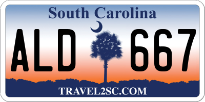 SC license plate ALD667