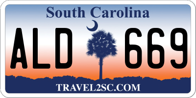 SC license plate ALD669