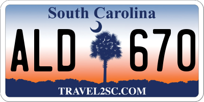SC license plate ALD670