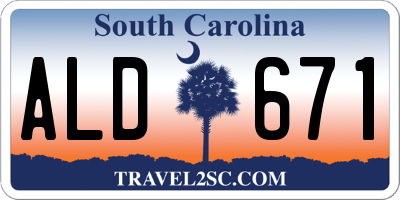 SC license plate ALD671