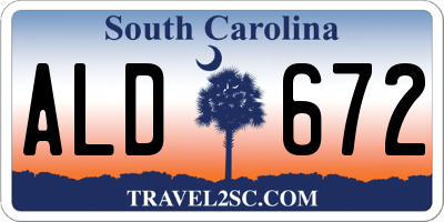 SC license plate ALD672