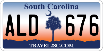 SC license plate ALD676