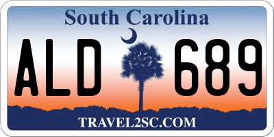 SC license plate ALD689