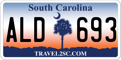 SC license plate ALD693