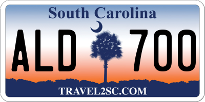 SC license plate ALD700