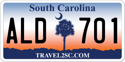 SC license plate ALD701