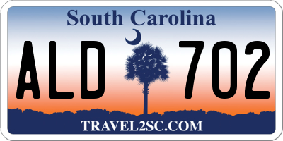 SC license plate ALD702