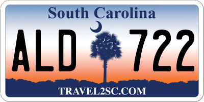 SC license plate ALD722
