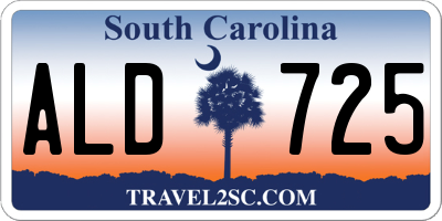 SC license plate ALD725