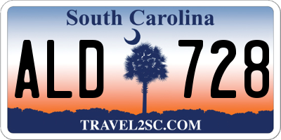 SC license plate ALD728