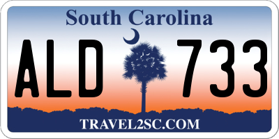 SC license plate ALD733