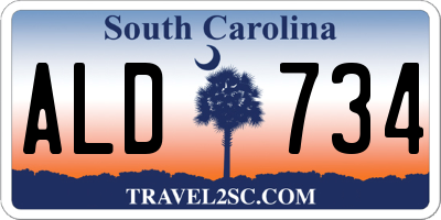 SC license plate ALD734