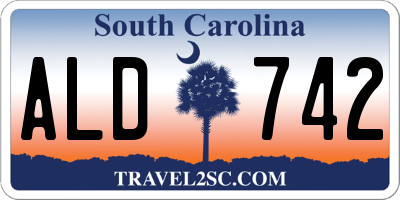 SC license plate ALD742