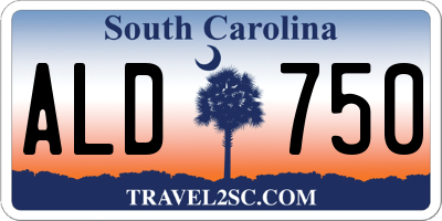 SC license plate ALD750