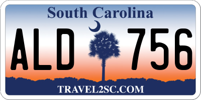 SC license plate ALD756