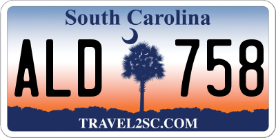SC license plate ALD758